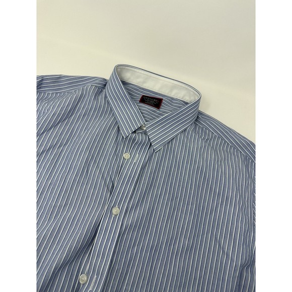 UntuckIt Button Front Shirt 2XL Blue Stripe Wrinkle Free Two 100% Cotton - Picture 7 of 8